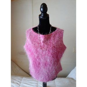 Date Night Sexy Fuzzy Pink Tank Top XL